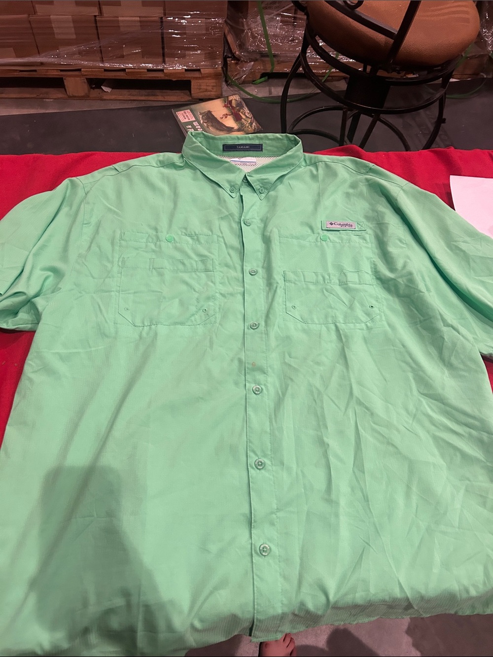 Columbia Men’s Short-Sleeve Button-Down Shirt in Mint